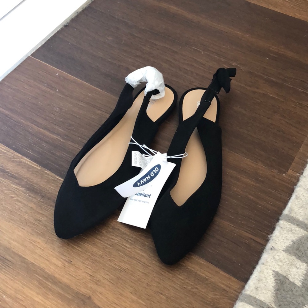 Old Navy bow tie ballet flats black 8.5 NWT